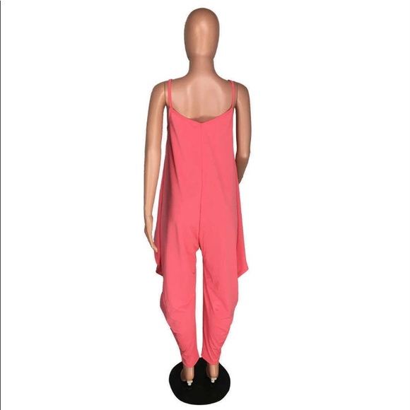 Solid Color loose Jumpsuit - Picture 4 of 4